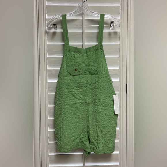 Urban Outfitters Green Linen Romper with Pockets - Size M - Picture 1 of 8